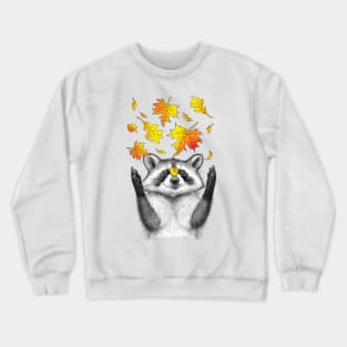 autumn raccoon Crewneck Sweatshirt